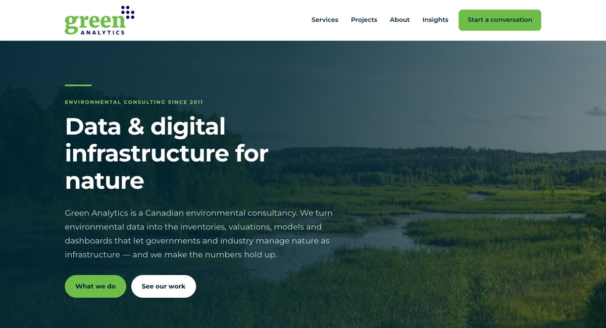 Green Analytics — data and digital infrastructure for nature