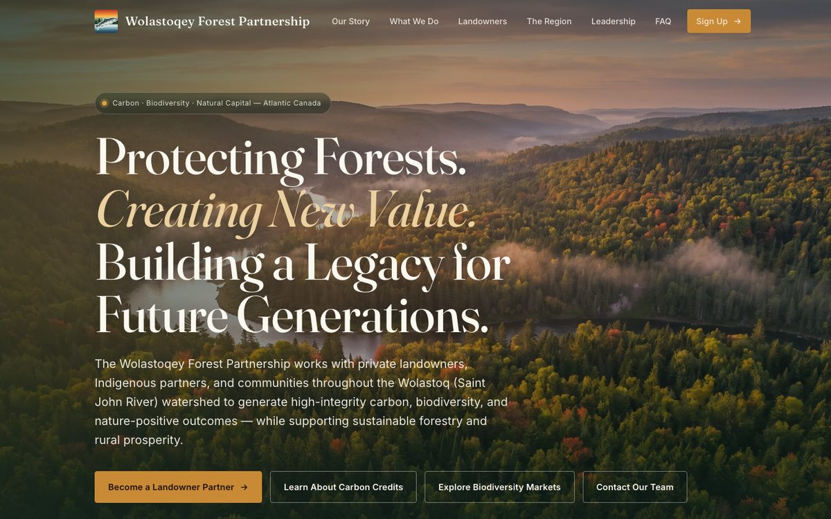 Wolastoqey Forest Partnership — protecting forests, creating new value